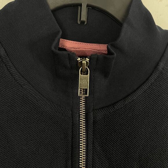 TED BAKER Navy Men's Funnel Neck Full Zip Sweatshirt Jacket Size 3 (US 38/M) - Picture 5 of 8